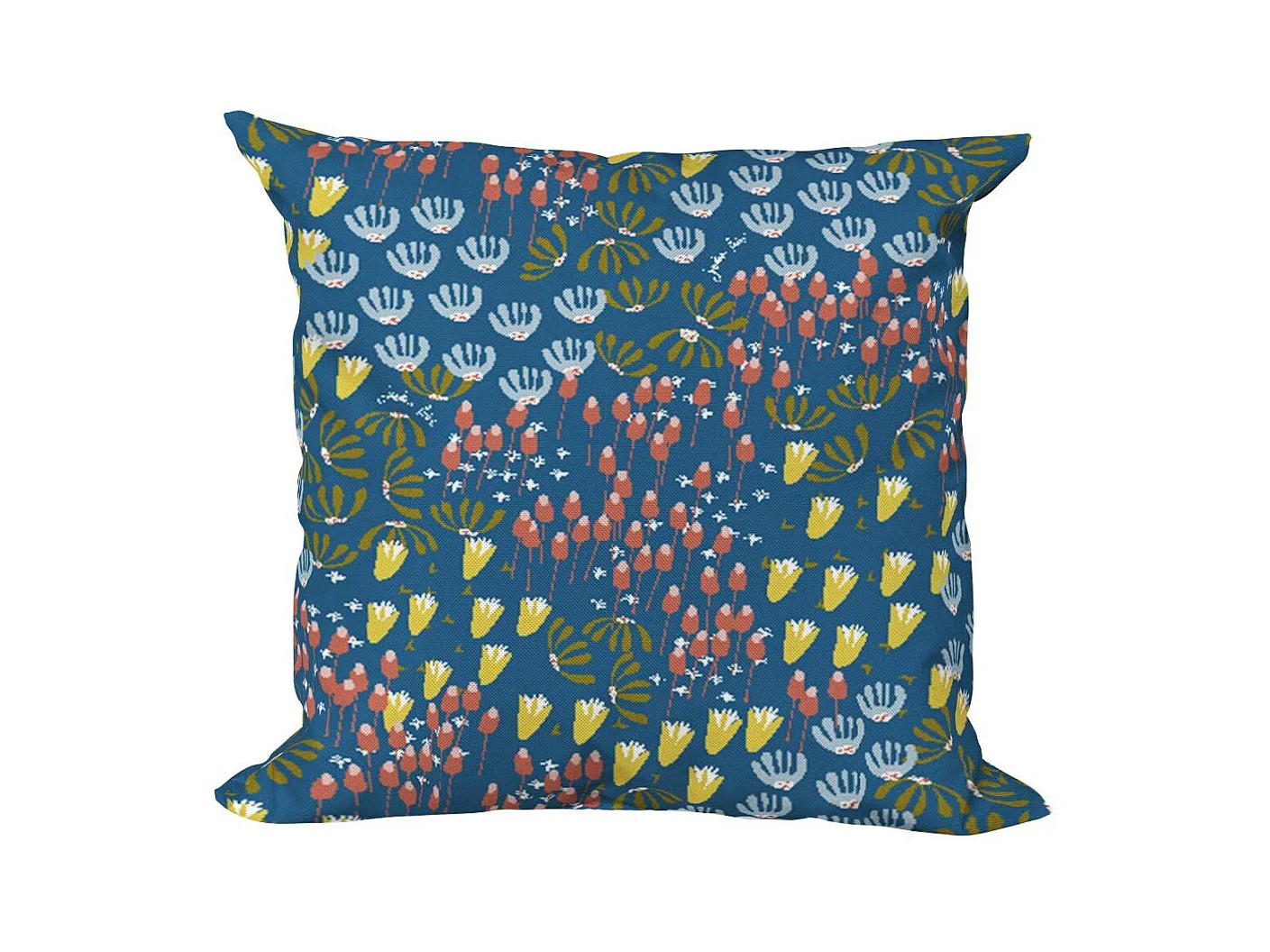 Coussin décoratif en tissu imprimé Eveil 40 x 40 cm