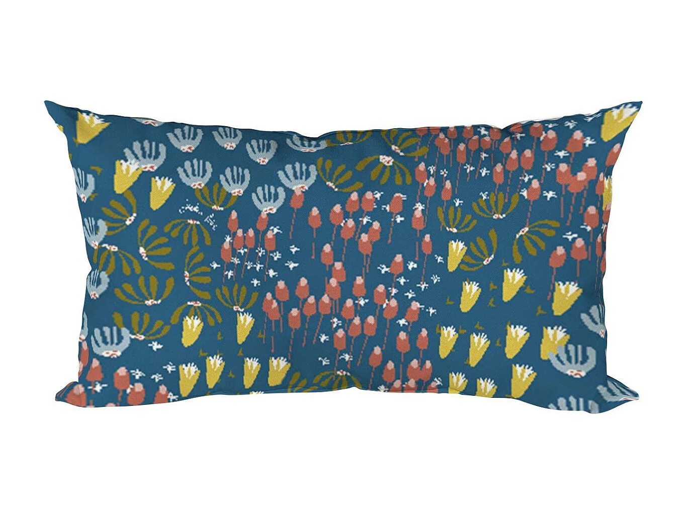 Coussin décoratif en tissu imprimé Eveil 50 x 30 cm