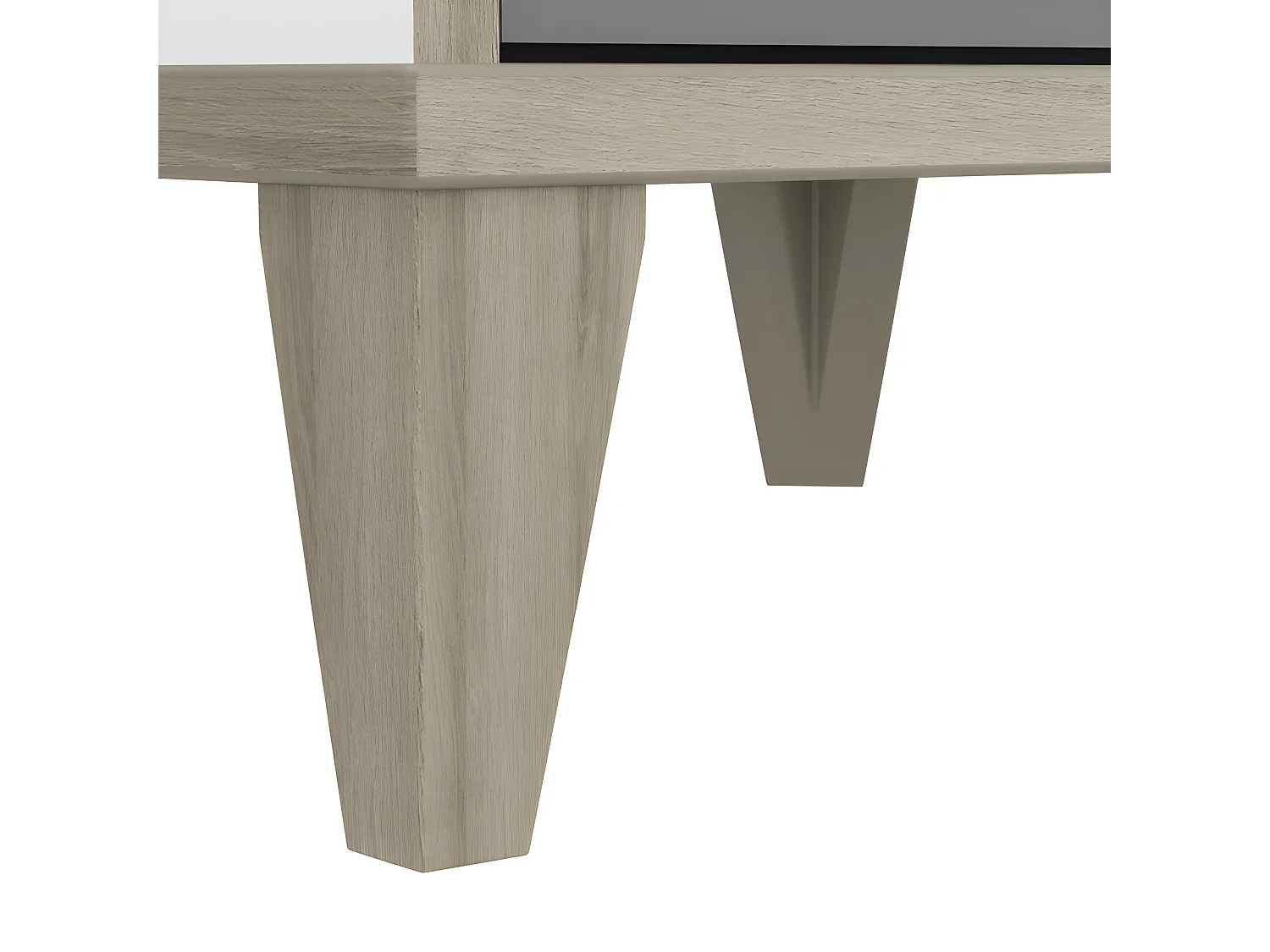 Table de chevet 1 niche 1 tiroir Blanc/Gris - NOAH - L 37 x l 33 x H 44 cm