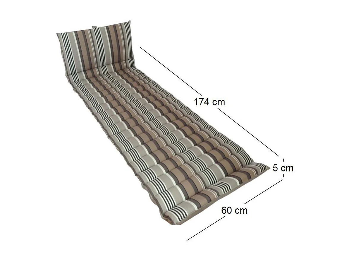 Matelas en tissu ondulo 174 x 60 cm Amsterdam