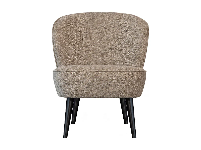 SARA - Fauteuil en tissu beige mélangé avec des nuances marron