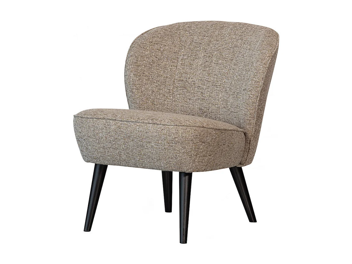 SARA - Fauteuil en tissu beige mélangé avec des nuances marron