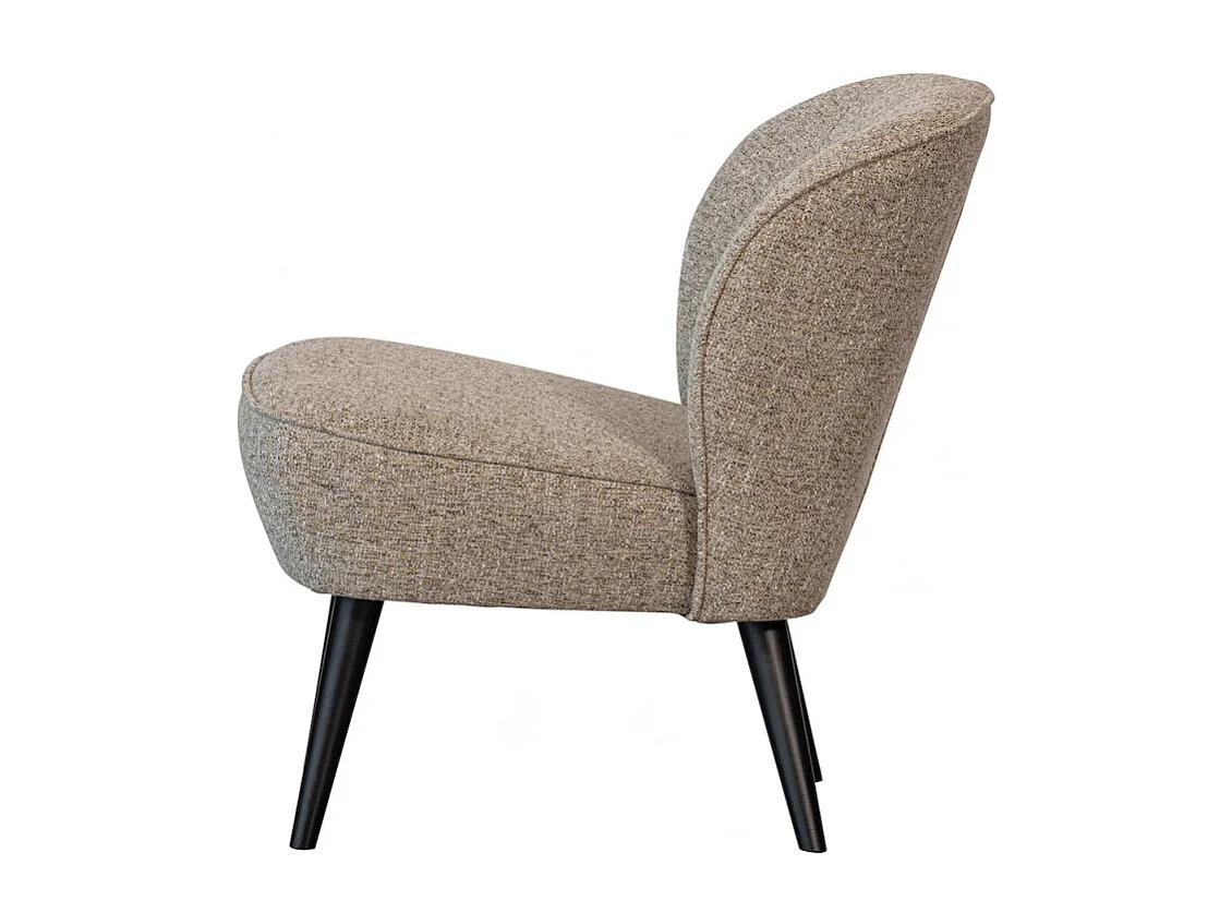 SARA - Fauteuil en tissu beige mélangé avec des nuances marron