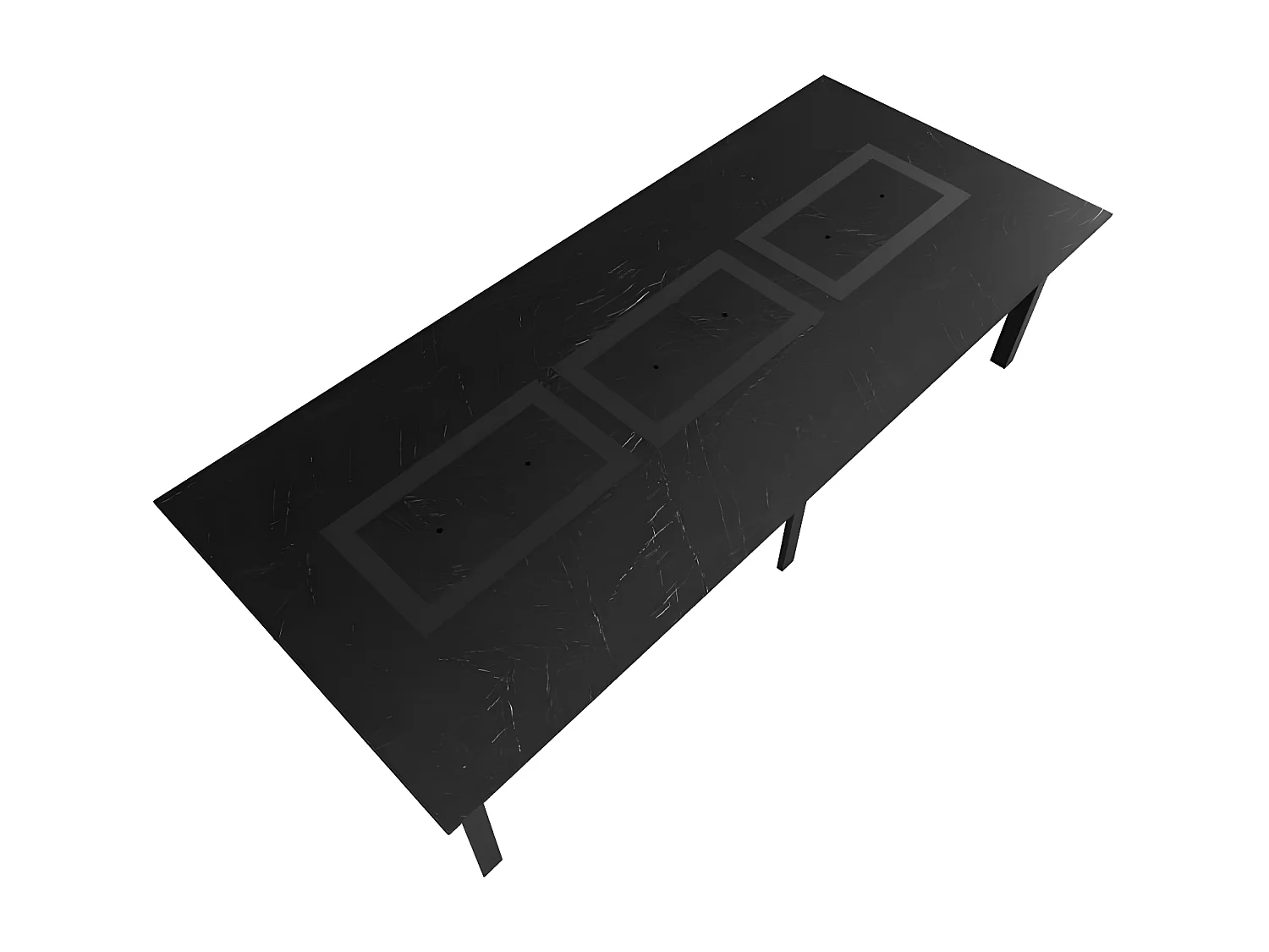 Table de jardin 10-12 personnes 280 X 120 X 75 cm - Noir effet marbré