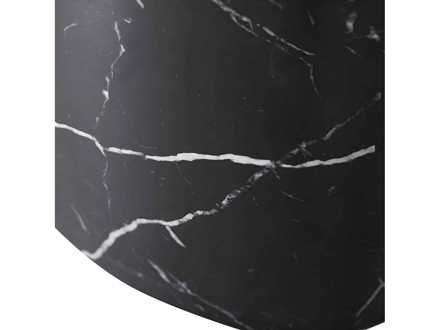 Quint - Table d'appoint ovale en bois 48x33cm - Noir