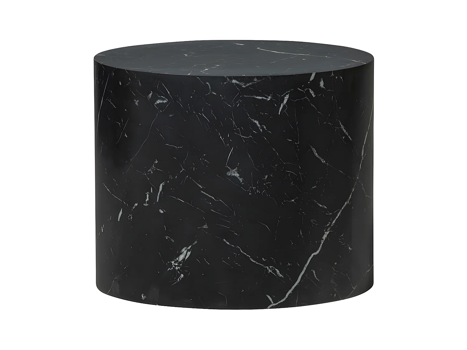Quint - Table d'appoint ovale en bois 48x33cm - Noir