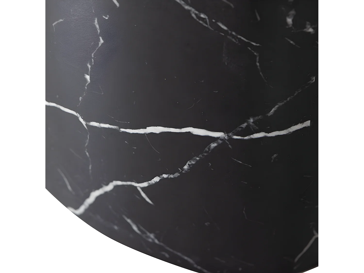 Quint - Table d'appoint ovale en bois 48x33cm - Noir