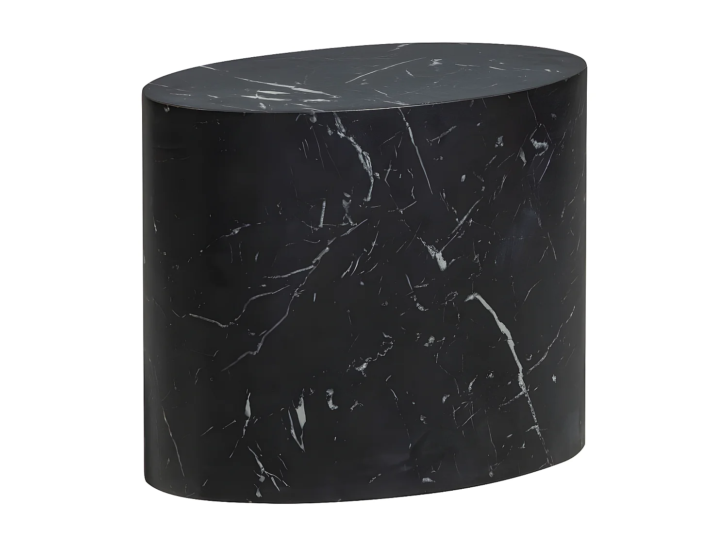 Quint - Table d'appoint ovale en bois 40x24cm - Noir