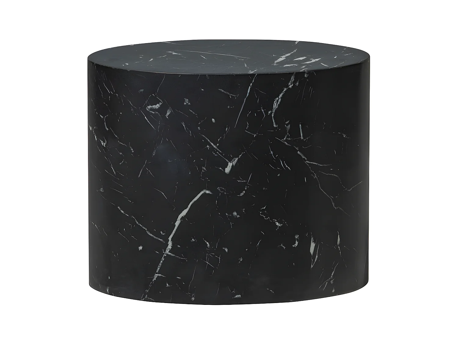Quint - Table d'appoint ovale en bois 40x24cm - Noir