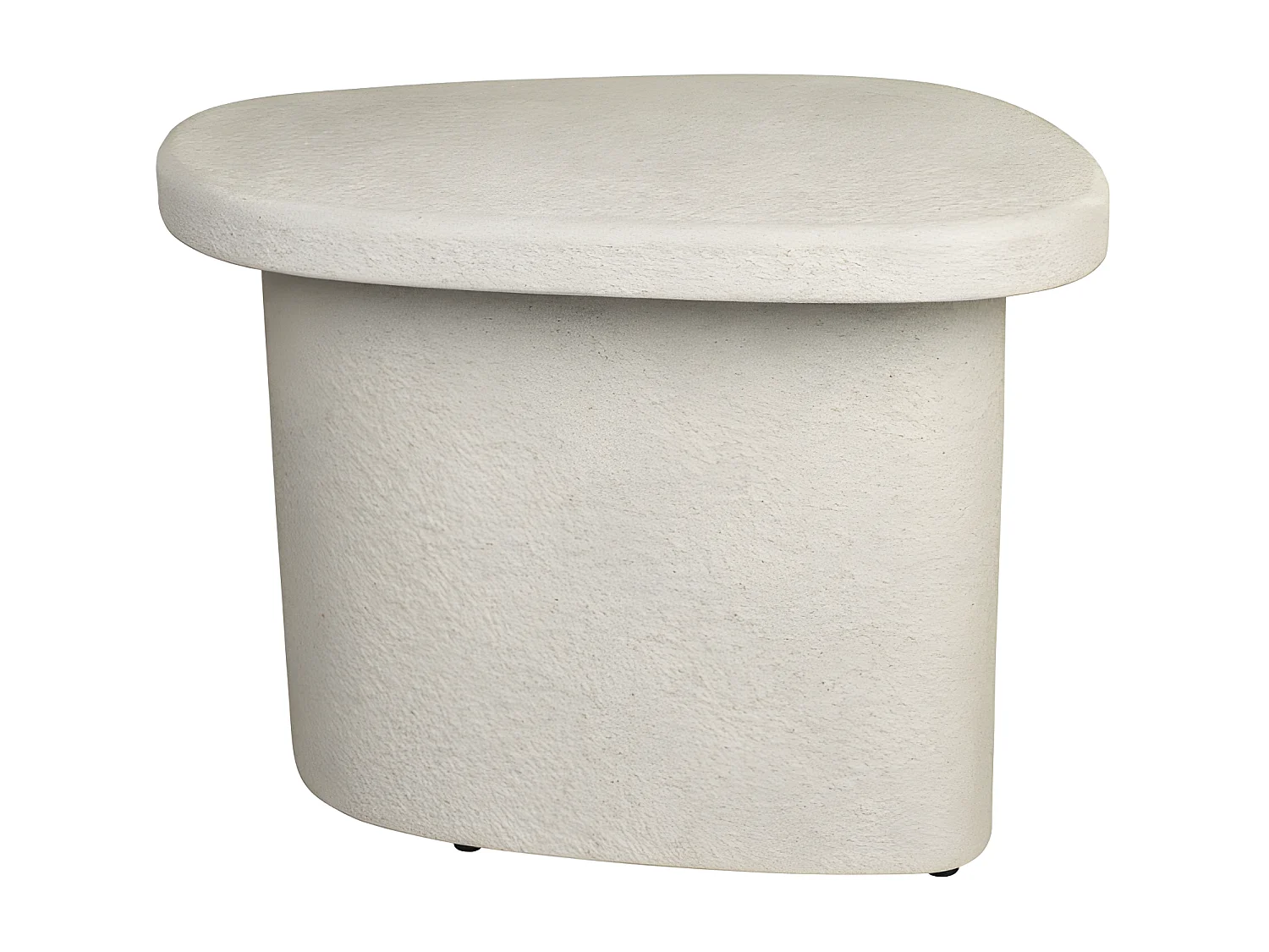 Veda - Table d'appoint organique en marbre recyclé H41cm - Ecru