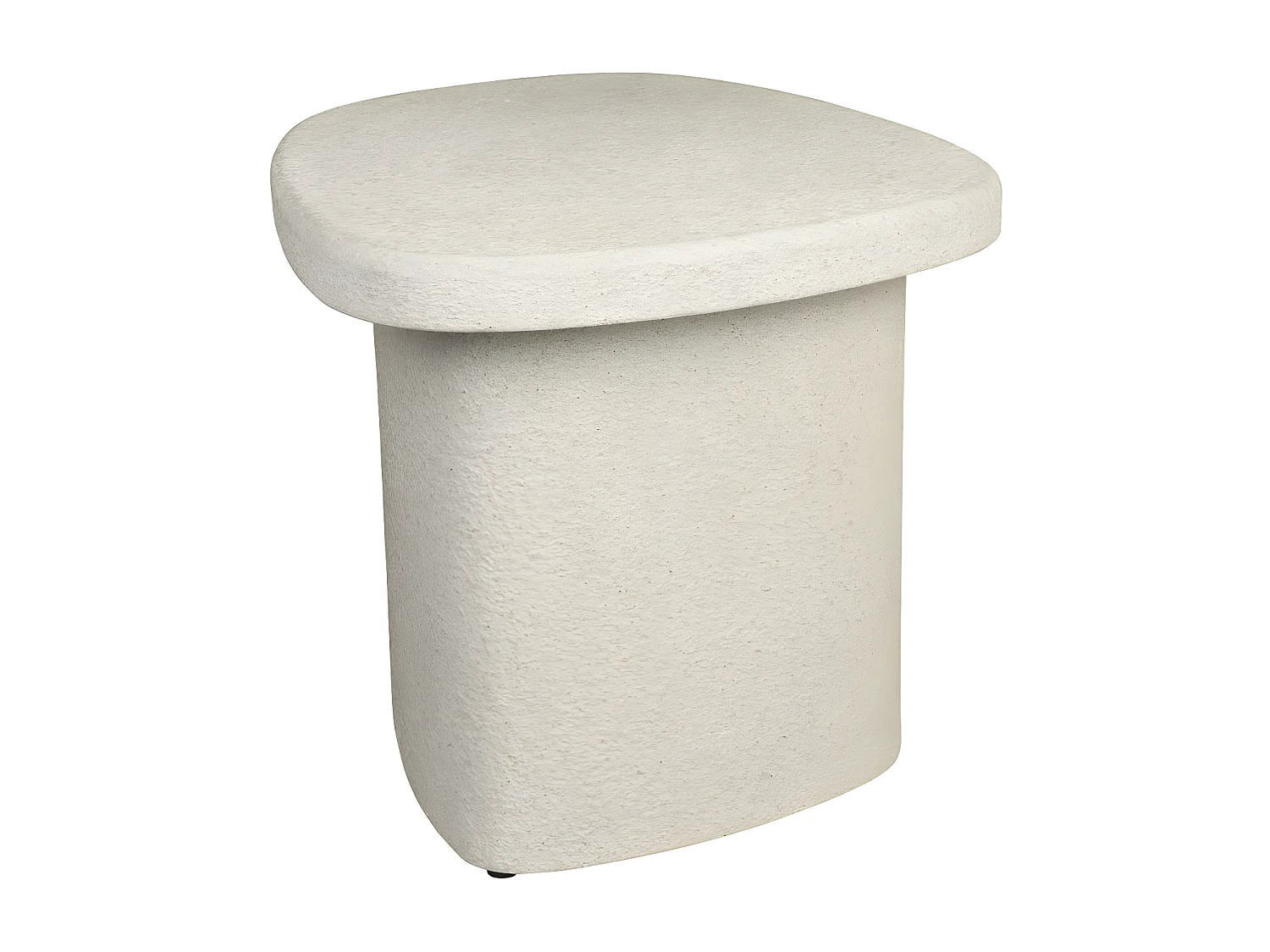 Veda - Table d'appoint organique en marbre recyclé H41cm - Ecru