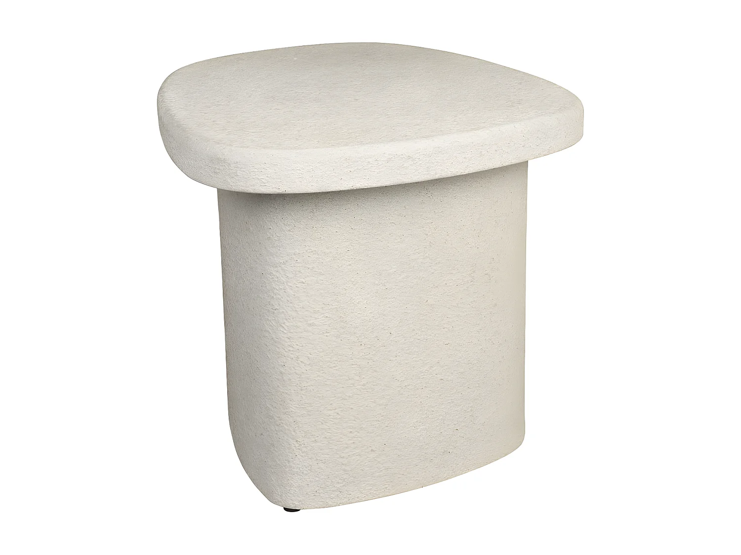 Veda - Table d'appoint organique en marbre recyclé H41cm - Ecru