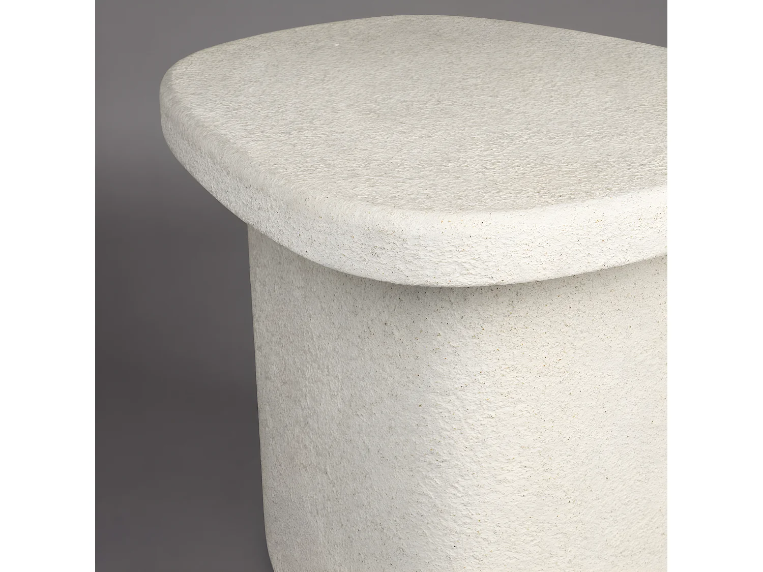 Veda - Table d'appoint organique en marbre recyclé H41cm - Ecru