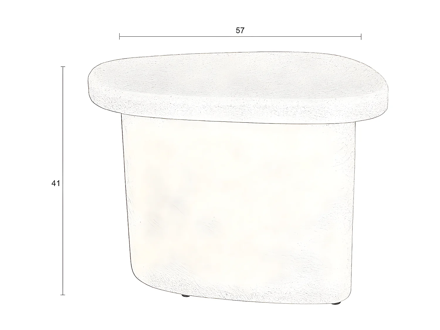 Veda - Table d'appoint organique en marbre recyclé H41cm - Ecru