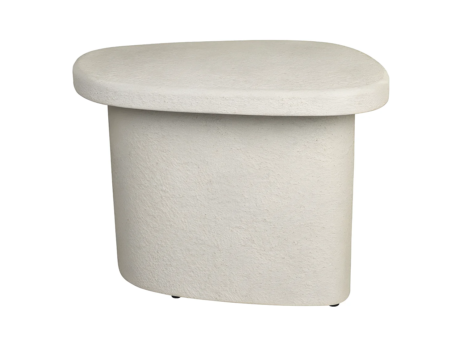 Veda - Table d'appoint organique en marbre recyclé H41cm - Ecru