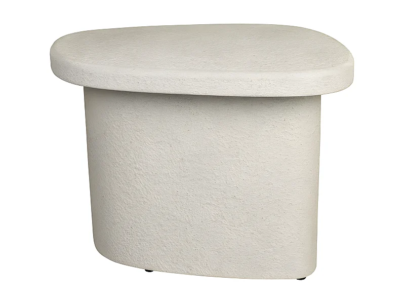 Veda - Table d'appoint organique en marbre recyclé H41cm - Ecru