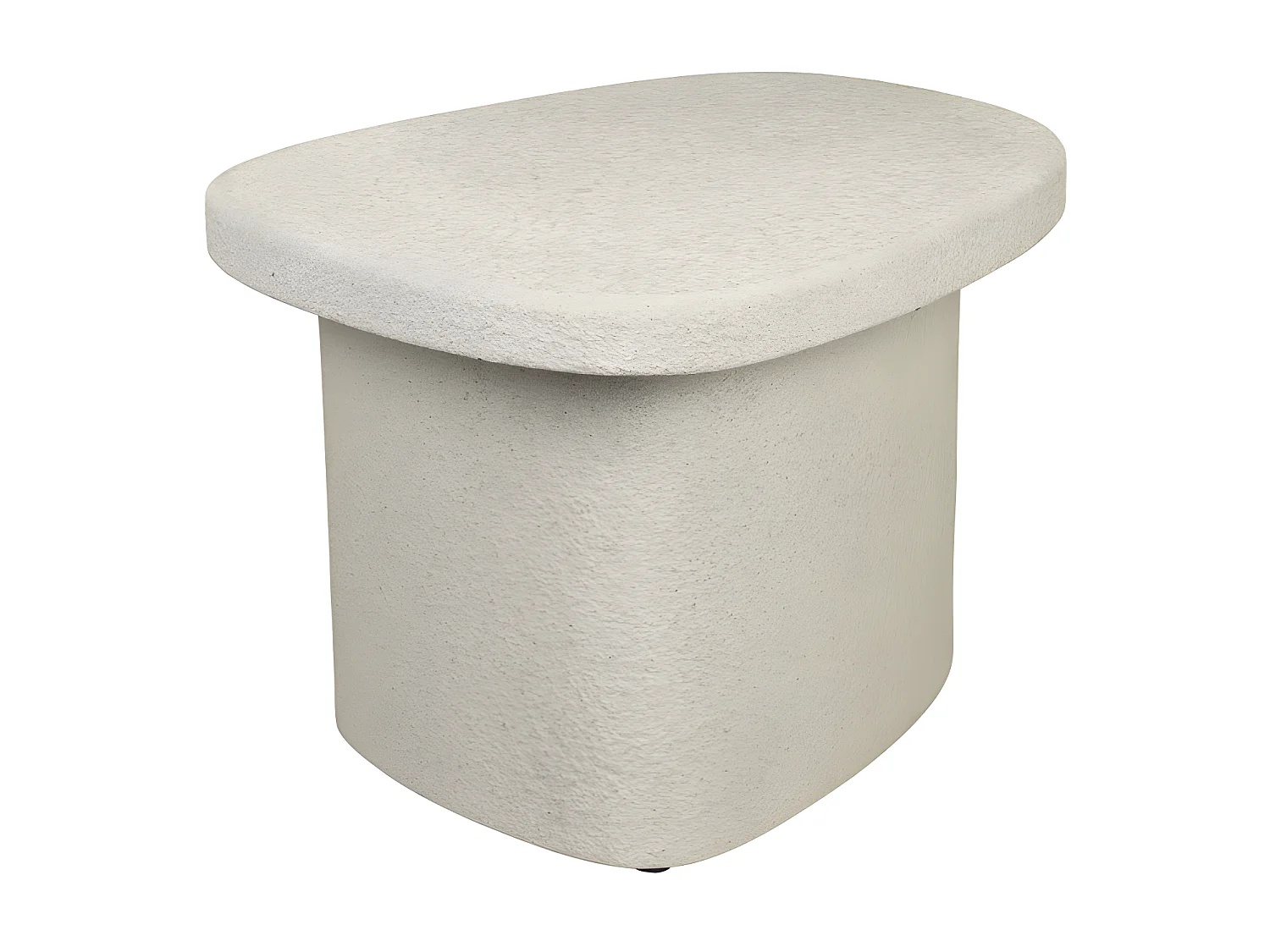 Veda - Table d'appoint organique en marbre recyclé H35cm - Ecru