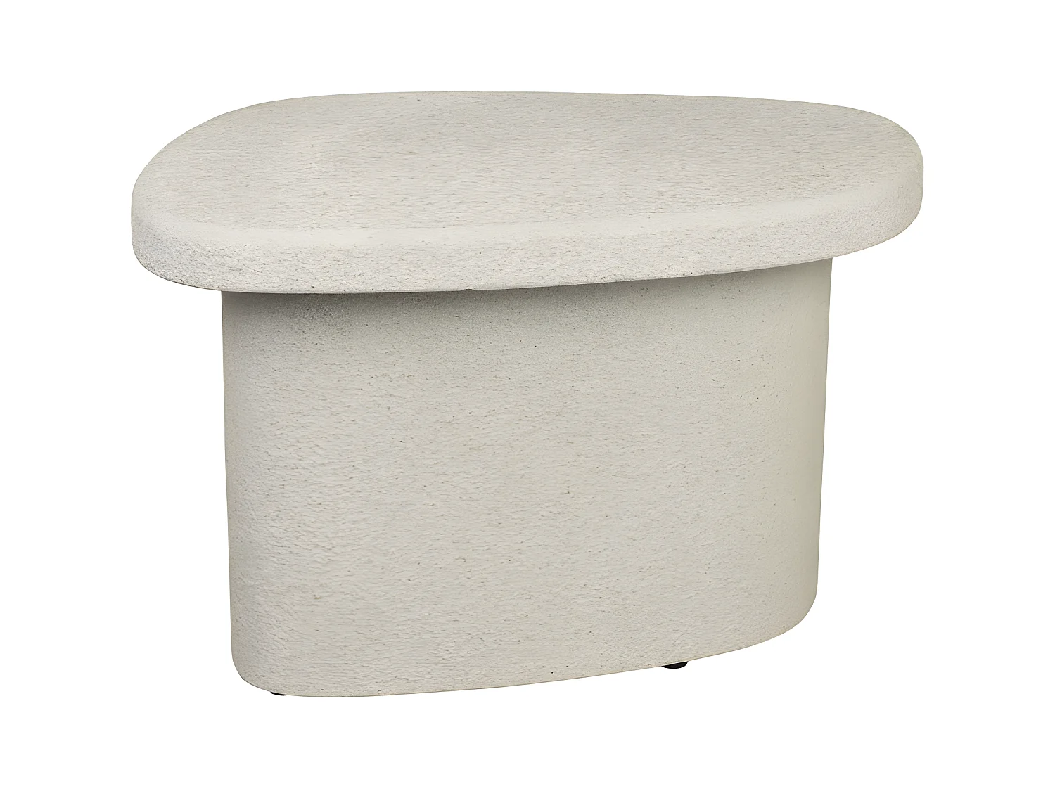 Veda - Table d'appoint organique en marbre recyclé H35cm - Ecru