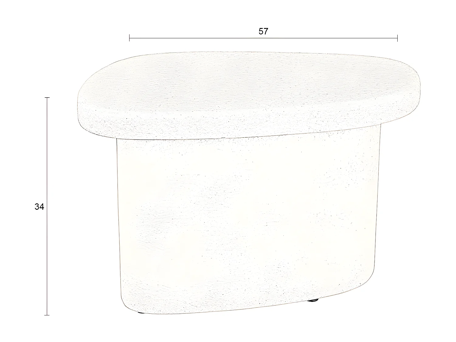 Veda - Table d'appoint organique en marbre recyclé H35cm - Ecru