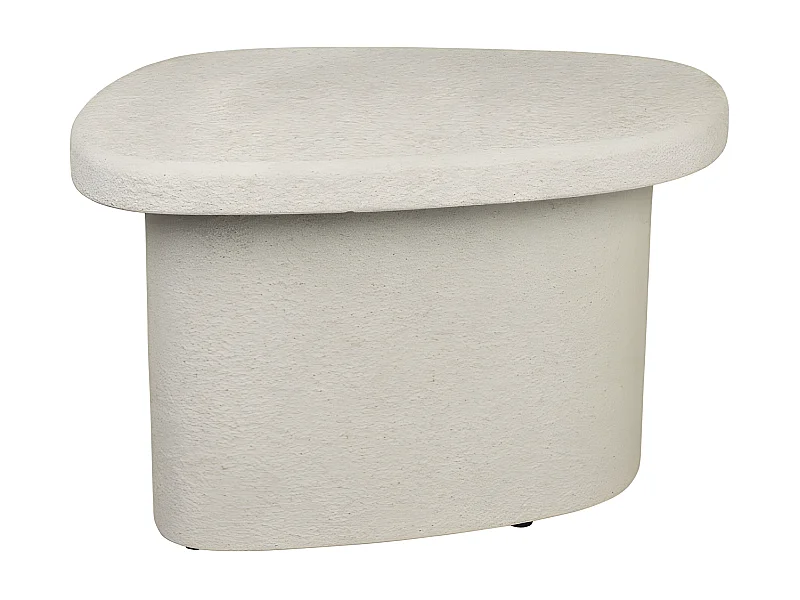 Veda - Table d'appoint organique en marbre recyclé H35cm - Ecru