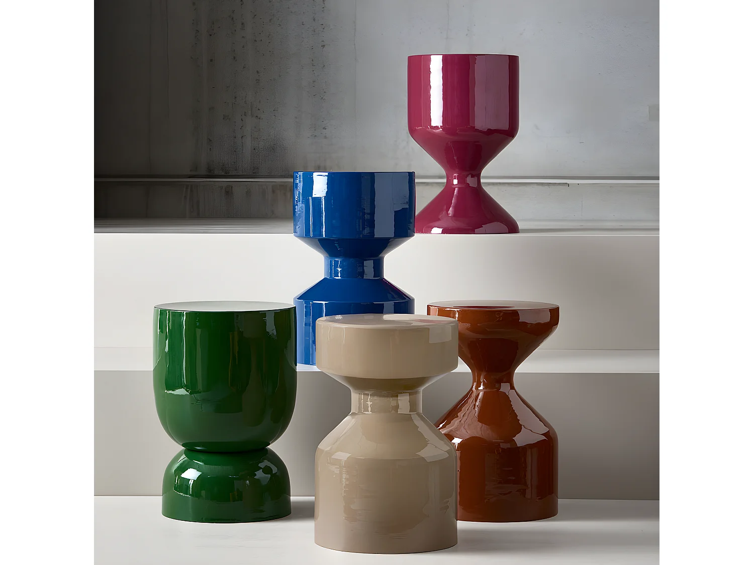 Ferry - Table d'appoint ronde en métal ø30 cm - Beige