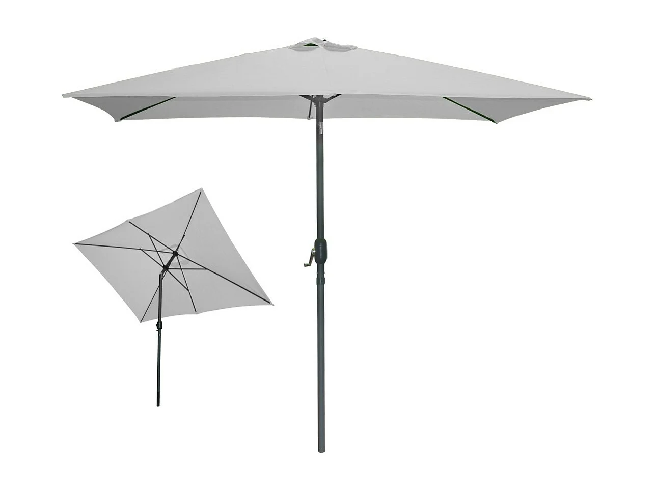 Rechthoekige kantelbare parasol lichtgrijs 200x300x250 cm - Waterafstotend doek 180 g/m²