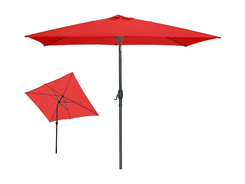 Rechteckiger, neigbarer roter Sonnenschirm 200x300 cm