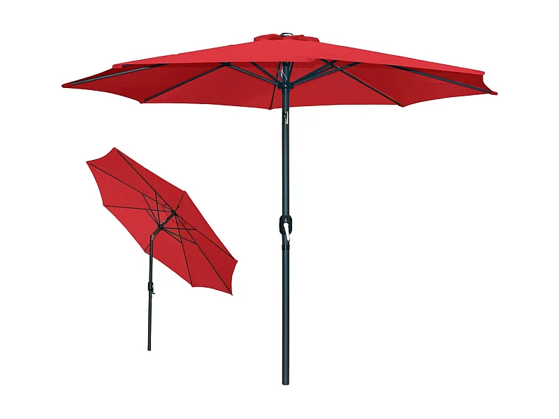 Ronde rode kantelbare parasol - Diameter 300 cm