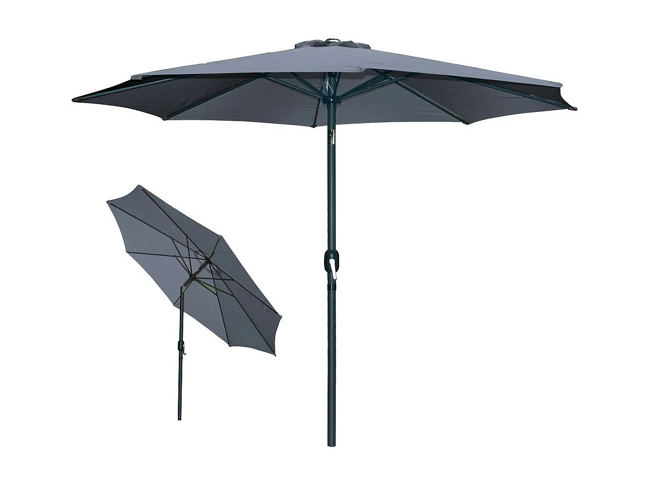 Runder, neigbarer Sonnenschirm in Anthrazitgrau – Durchmesser 300 cm