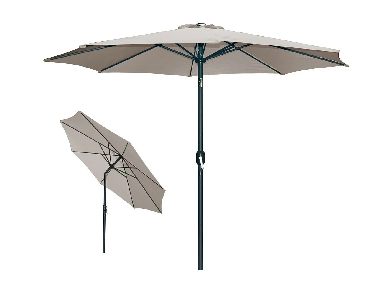 Ronde taupe kantelbare parasol - Diameter 300 cm
