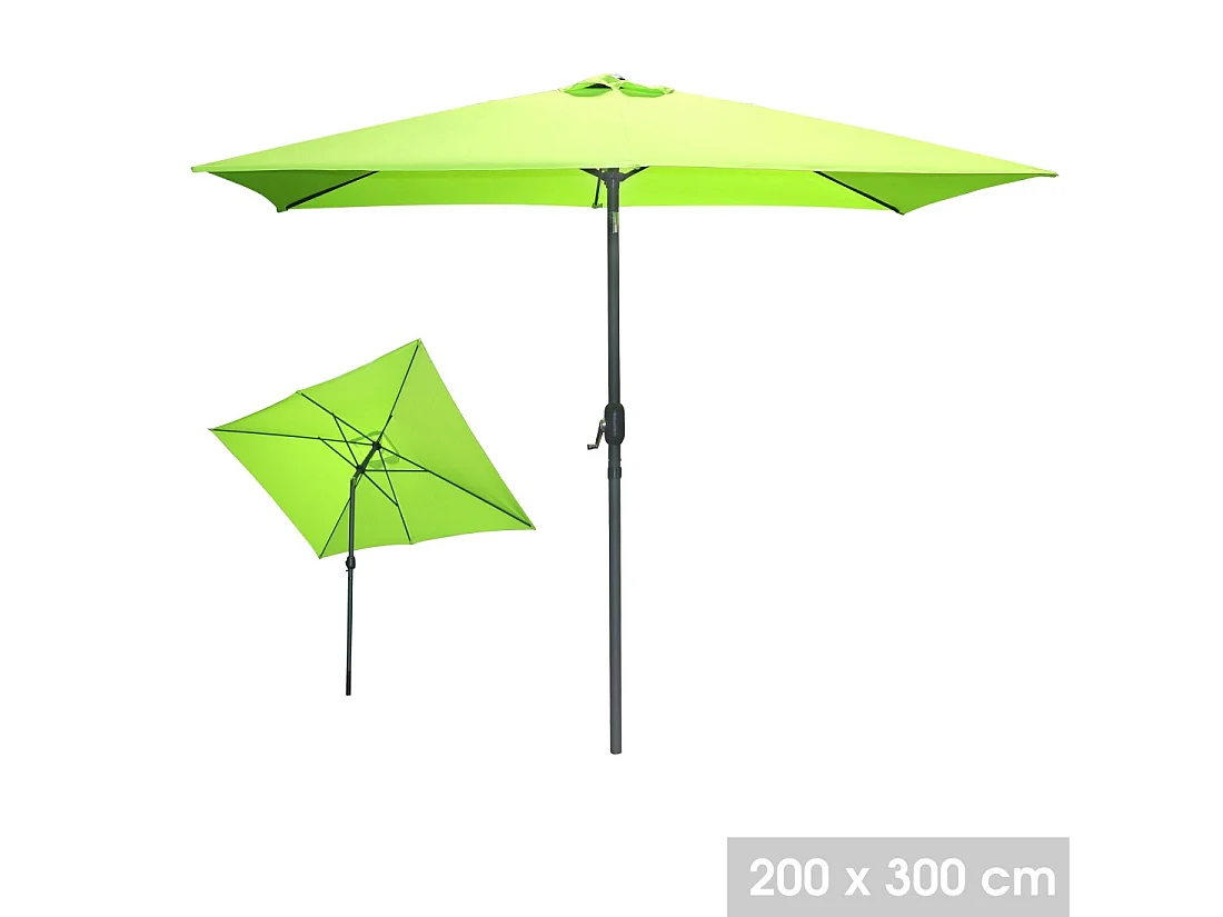 Rechteckiger neigbarer Apfelgrüner Sonnenschirm 200x300 cm