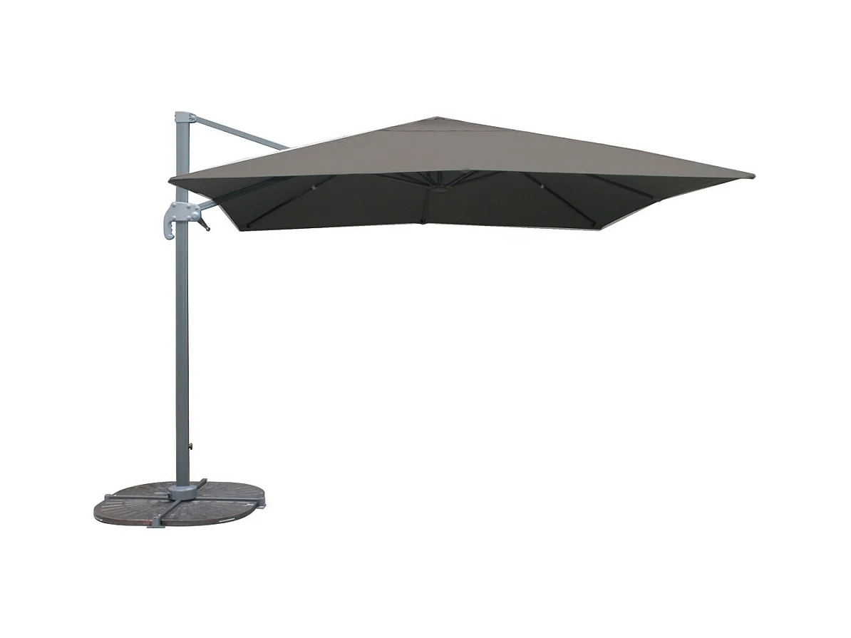 Parasol décentré carré gris anthracite 300x300x255 cm – Couverture polyester 250 g/m²
