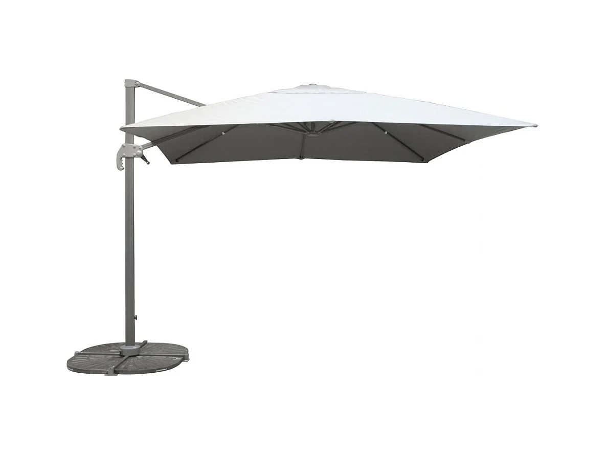 Parasol décentré carré gris clair 300x300x255 cm – Couverture polyester 250 g/m²