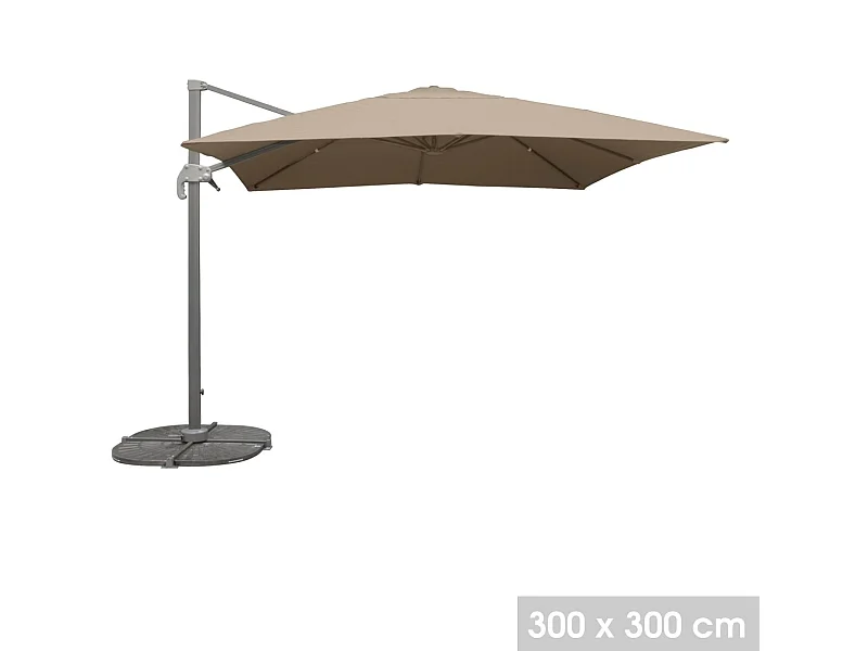 Freiarm-Sonnenschirm quadratisch taupe 300x300cm