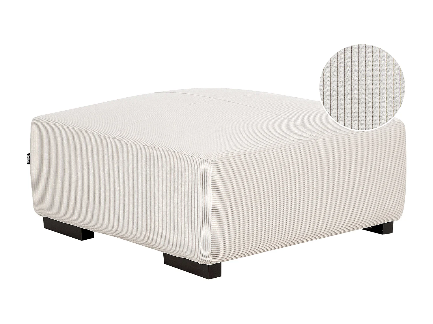 Ottoman LUNGO Velours côtelé Blanc cassé