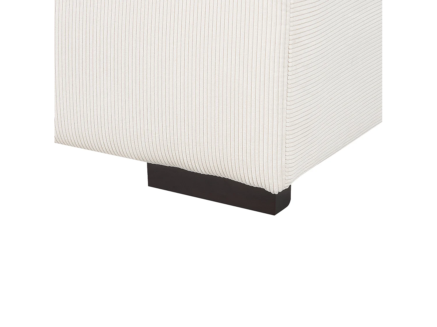 Ottoman LUNGO Velours côtelé Blanc cassé