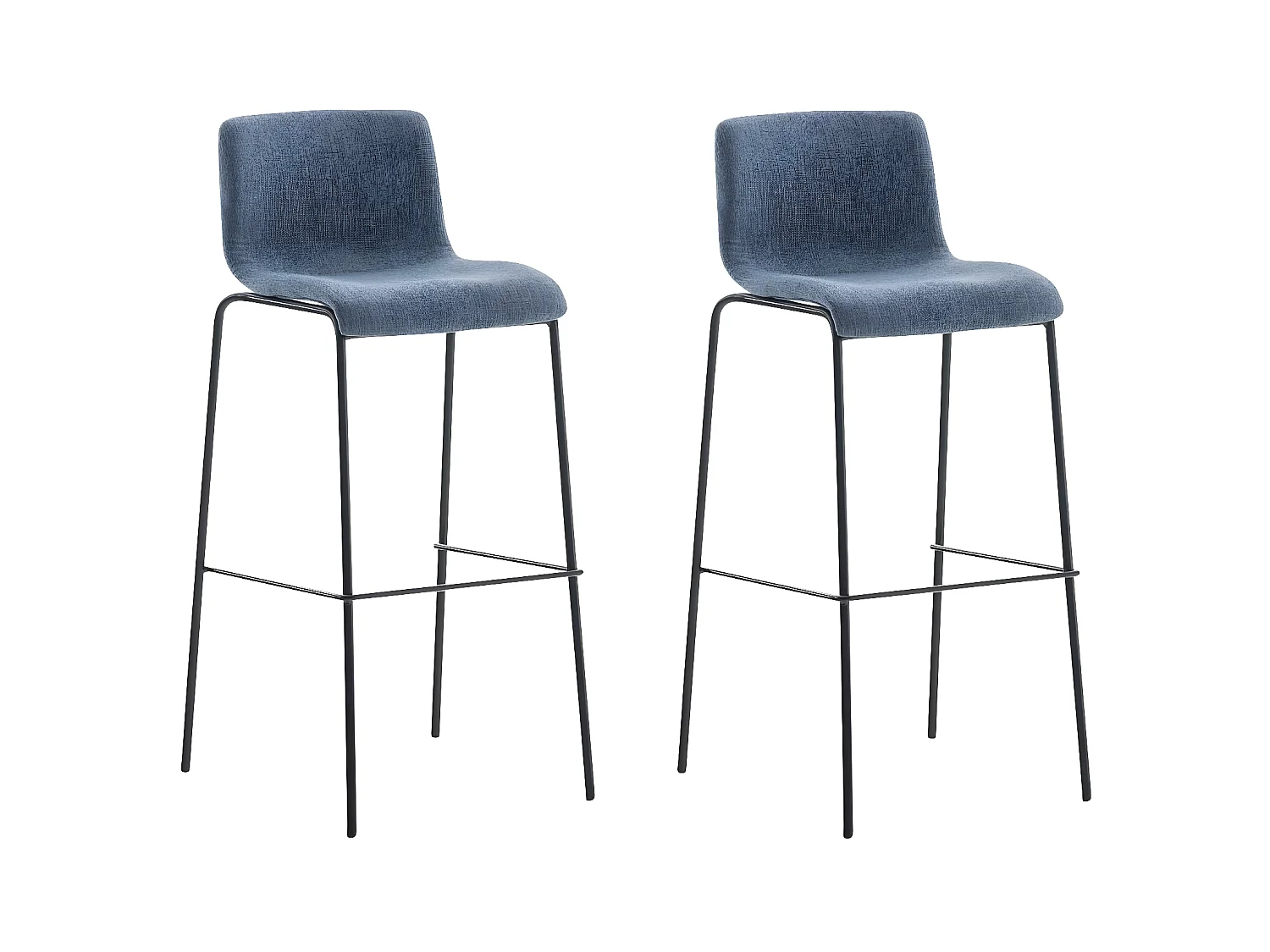 Set van 2  Barkruk - Stof & zwart - blauw - Hover