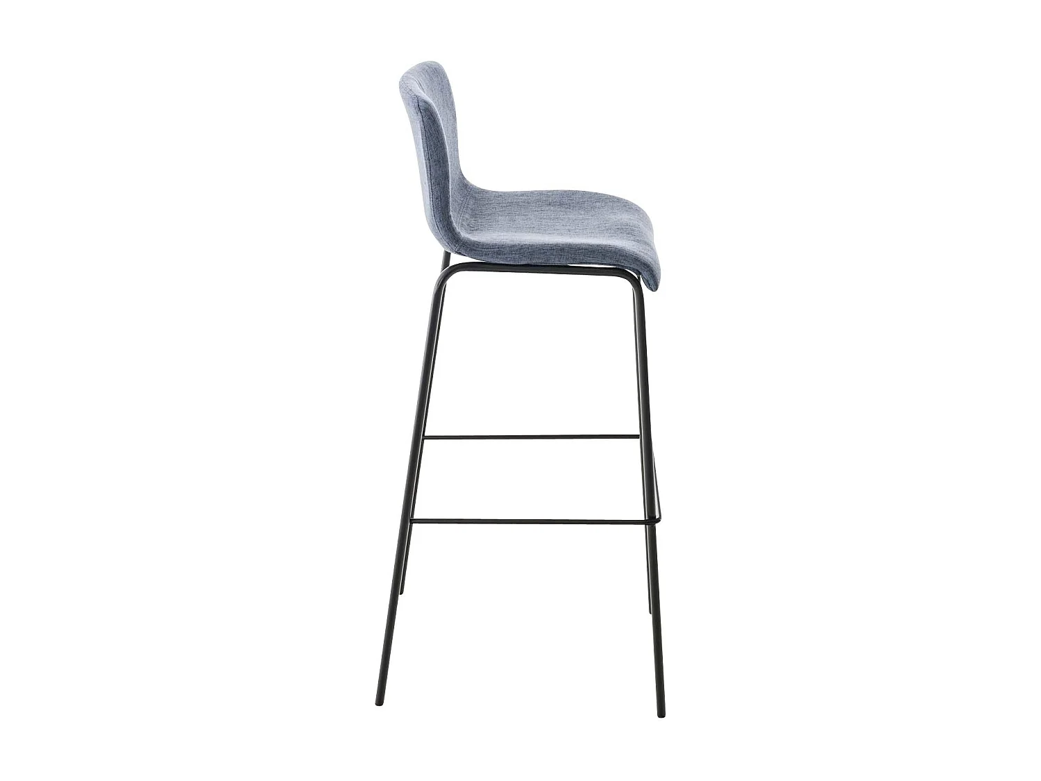 Lot de 2  Tabouret de bar - Tissu & Noir - Bleu - Hover