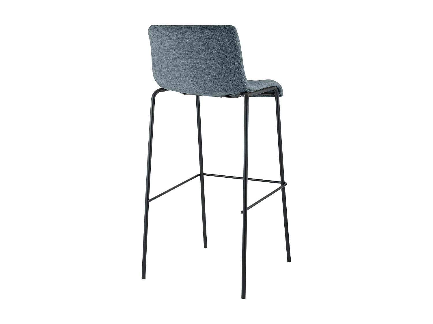 Lot de 2  Tabouret de bar - Tissu & Noir - Bleu - Hover
