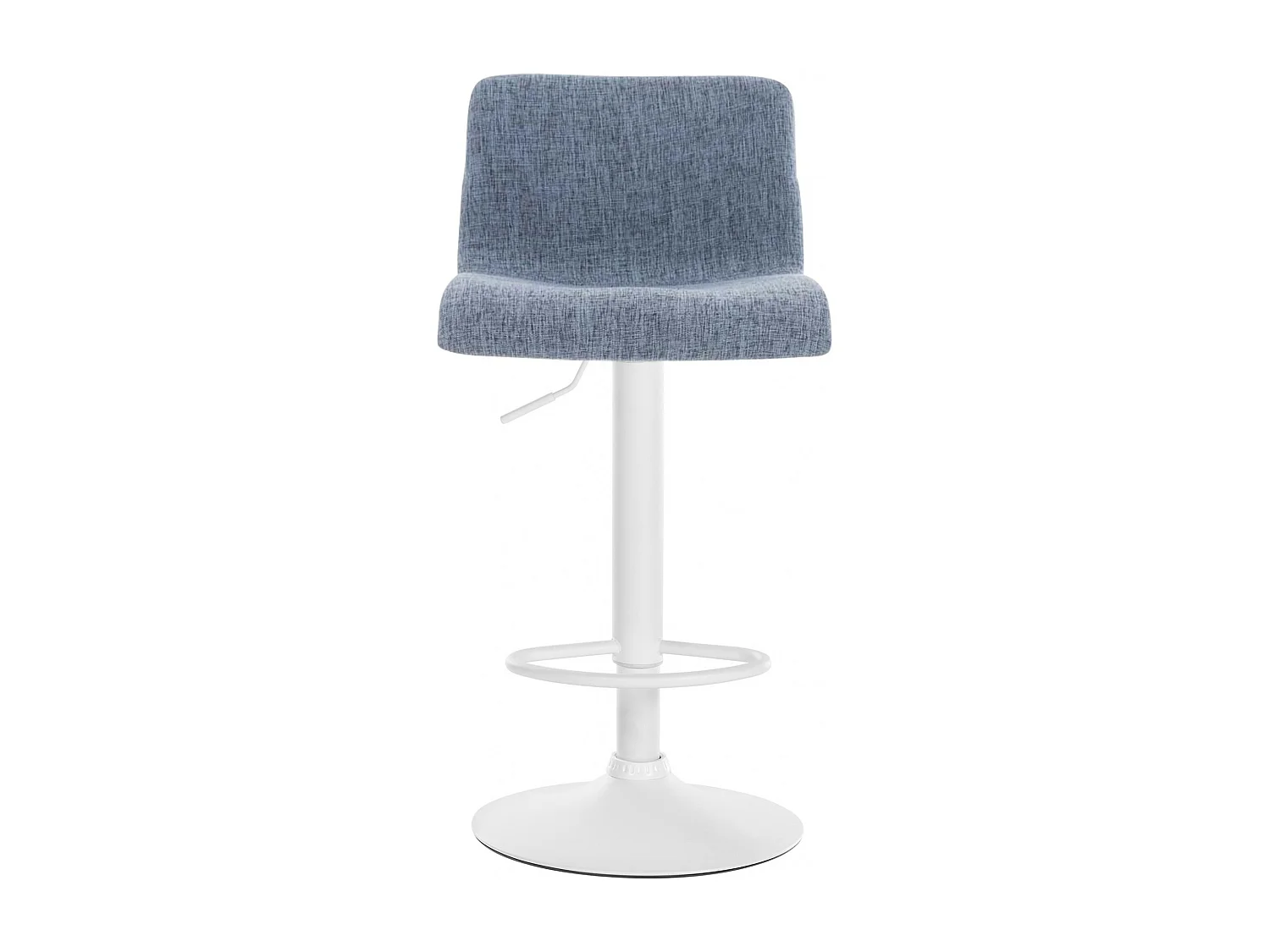 Tabouret de bar - Tissu & Métal blanc mat - Bleu - Hover