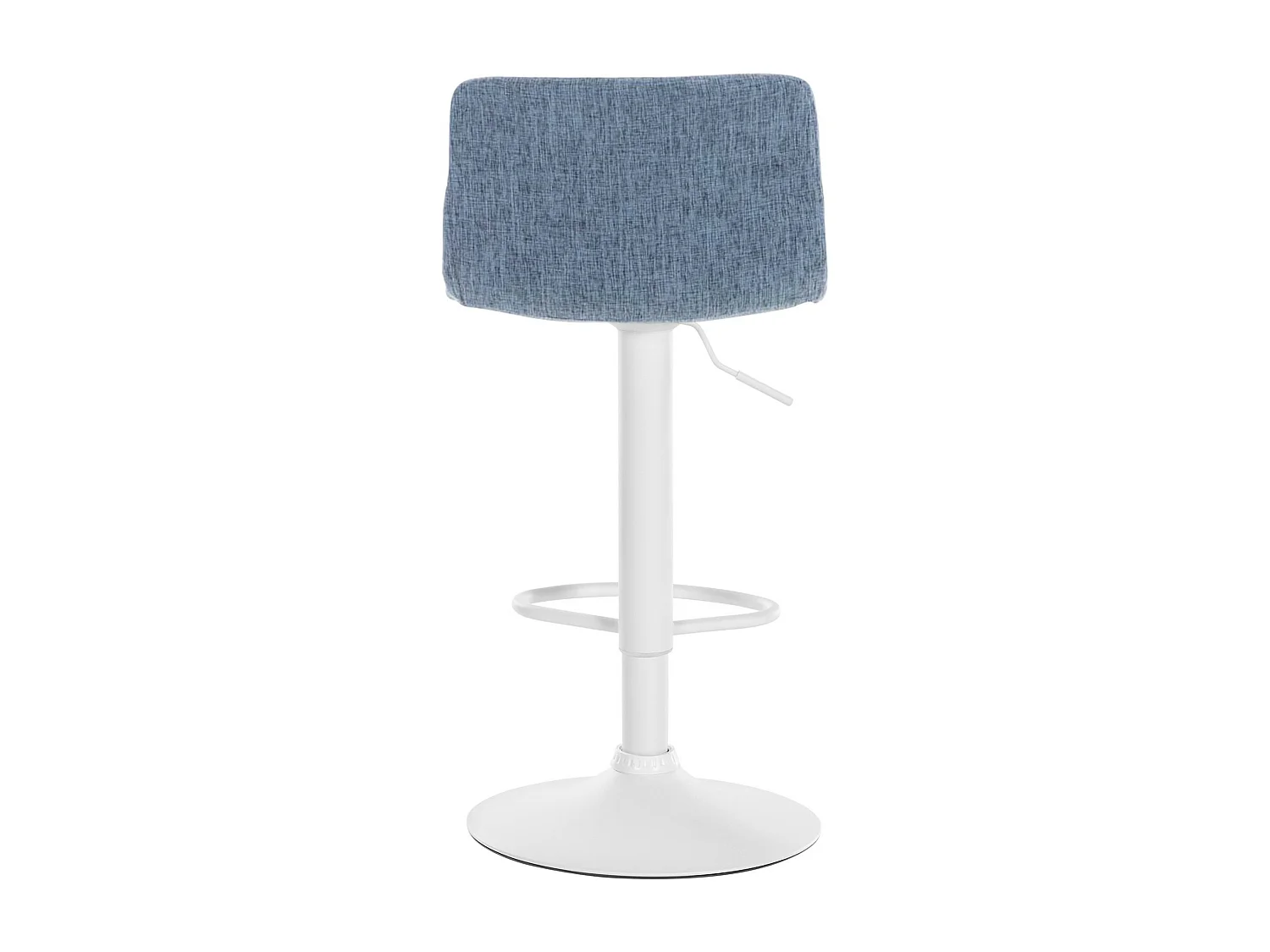 Tabouret de bar - Tissu & Métal blanc mat - Bleu - Hover