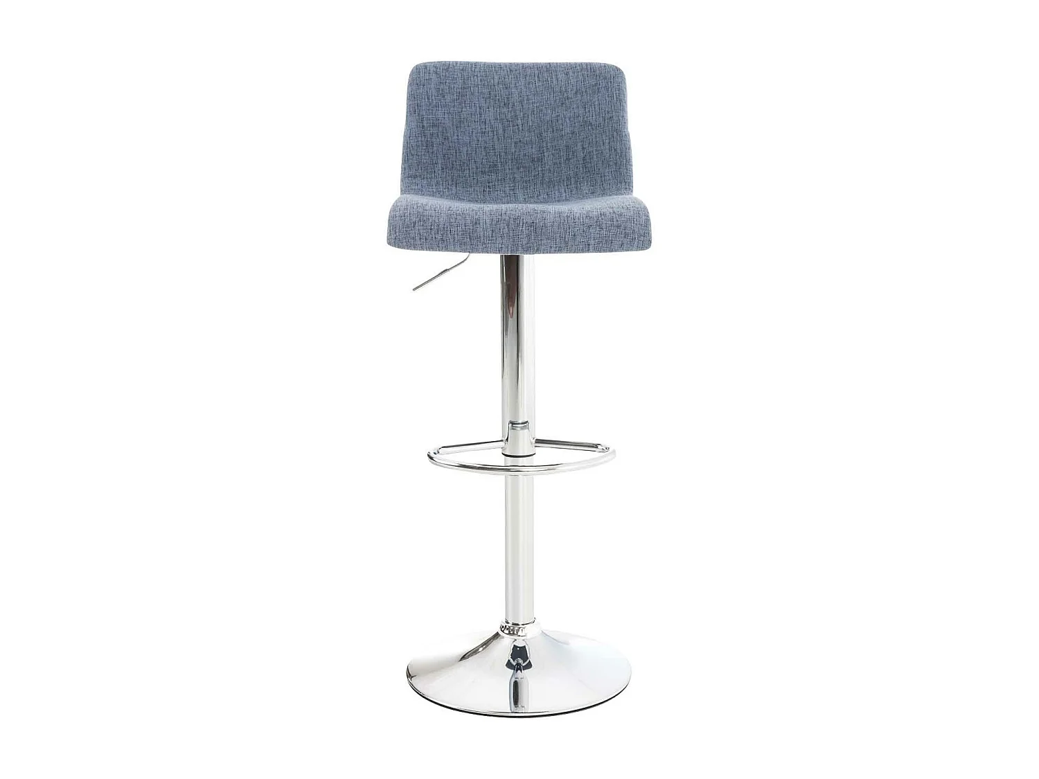Lot de 2  Tabouret de bar - Tissu & Métal chromé - Bleu - Hover