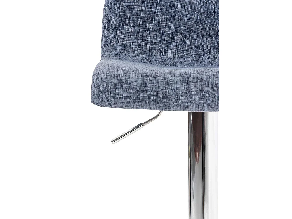 Lot de 2  Tabouret de bar - Tissu & Métal chromé - Bleu - Hover