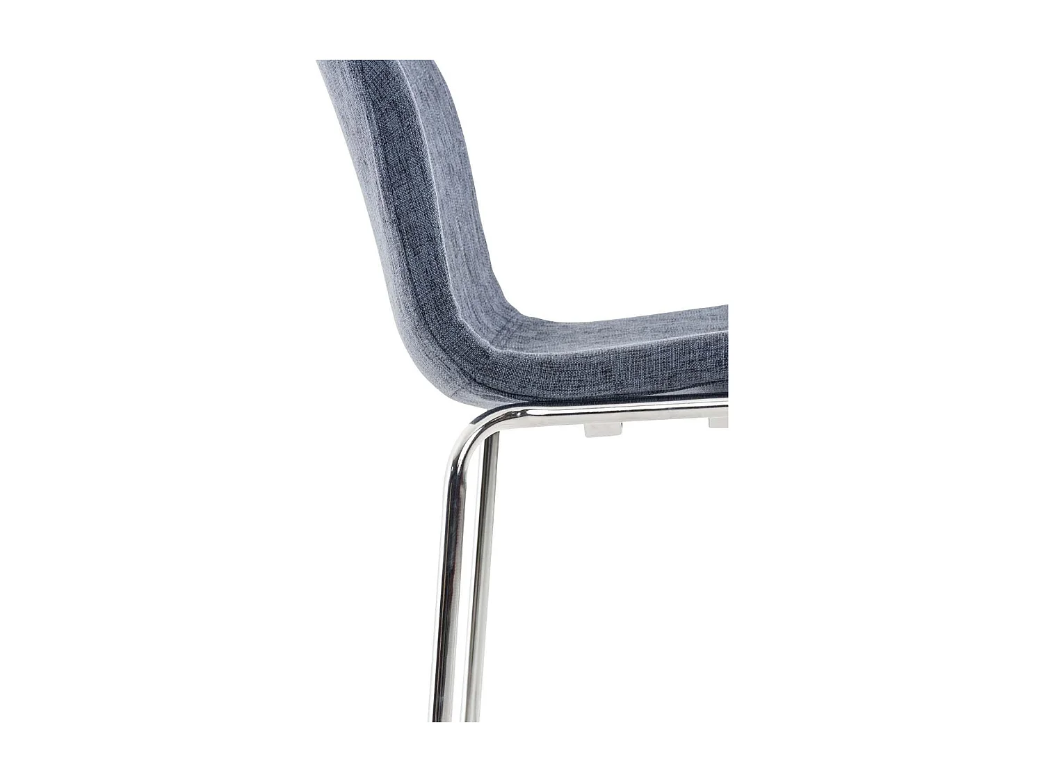 Lot de 2  Tabouret de bar - Tissu & Chrome - Bleu - Hover