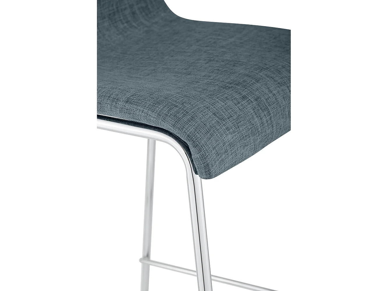 Lot de 2  Tabouret de bar - Tissu & Chrome - Bleu - Hover