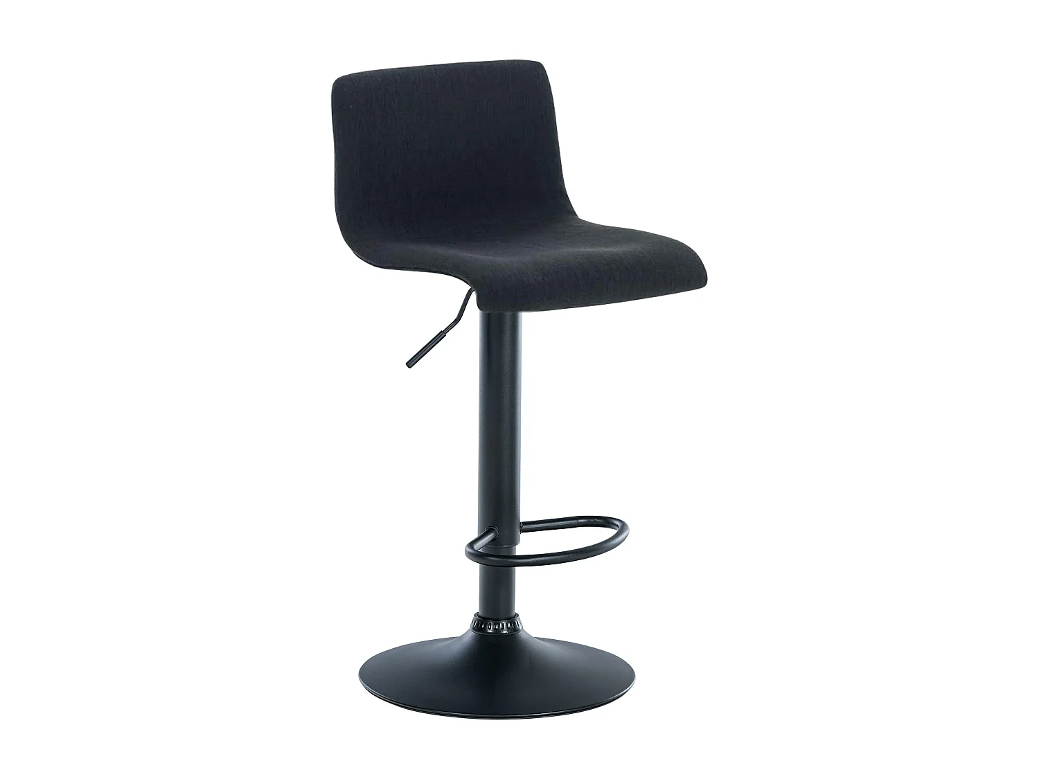 Tabouret de bar - Tissu & Métal noir mat - Noir - Hover
