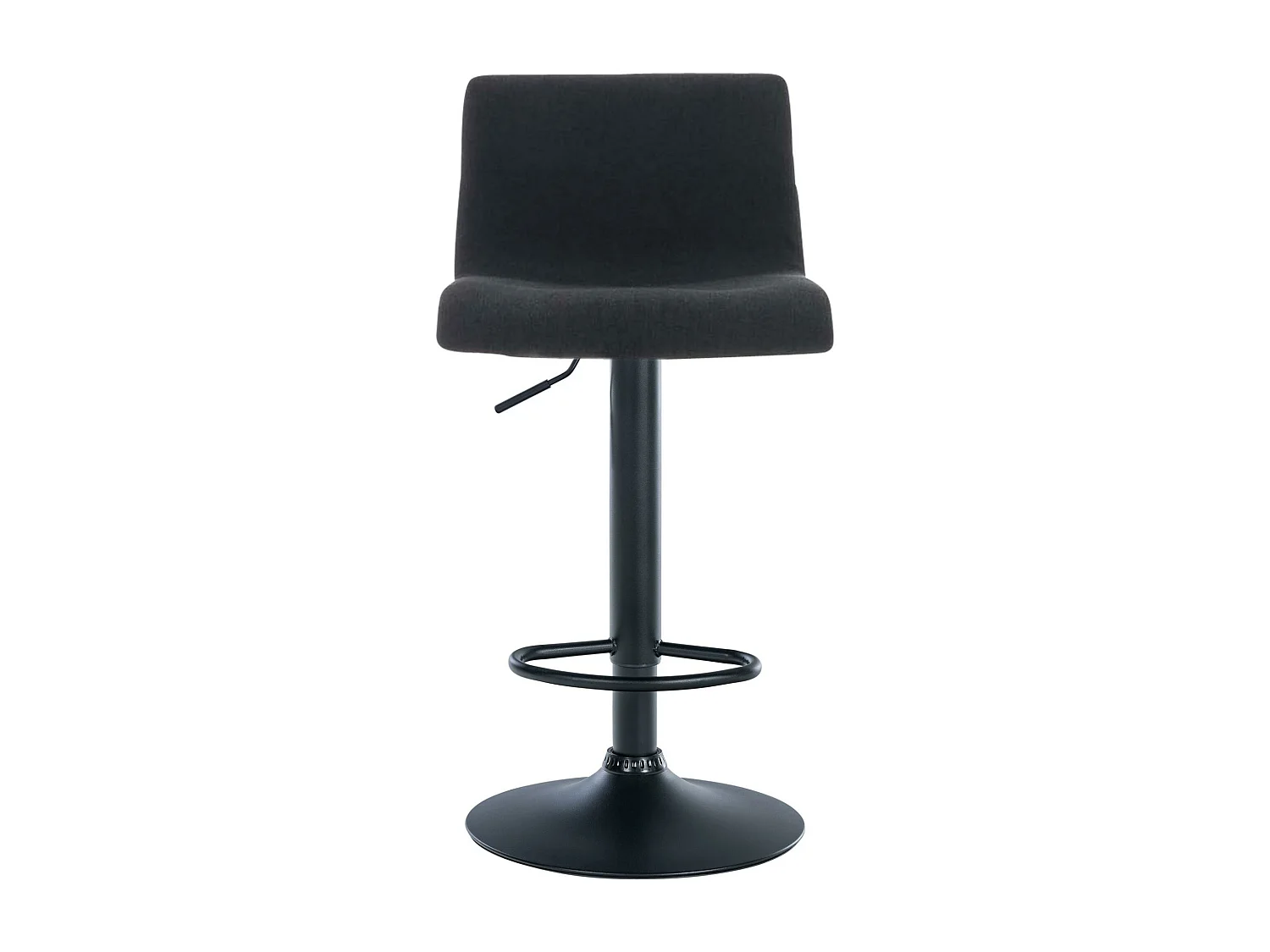 Tabouret de bar - Tissu & Métal noir mat - Noir - Hover