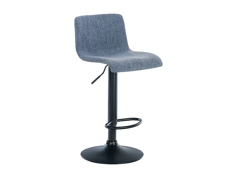 Tabouret de bar - Tissu & Métal noir mat - Bleu - Hover