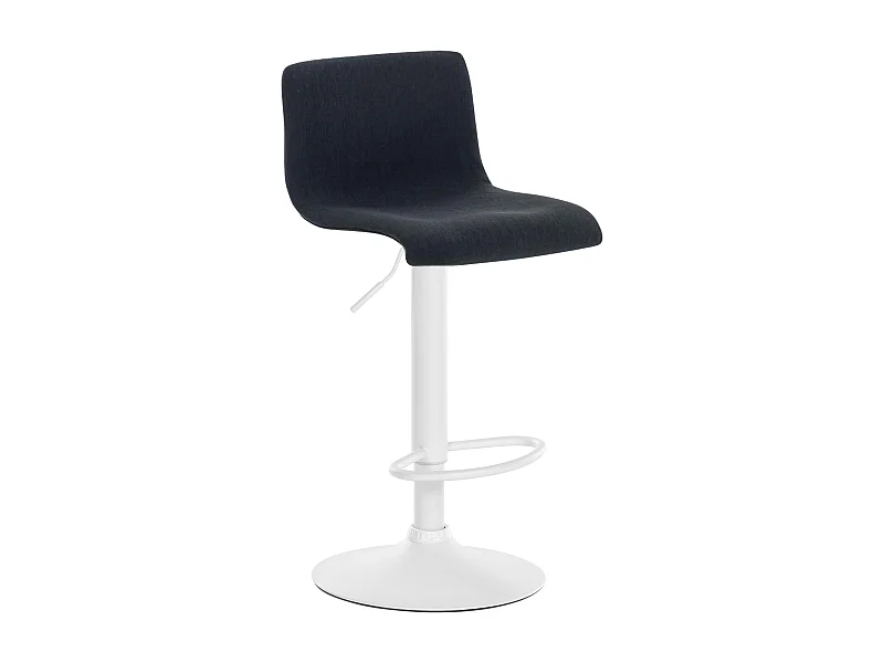 Tabouret de bar - Tissu & Métal blanc mat - Noir - Hover