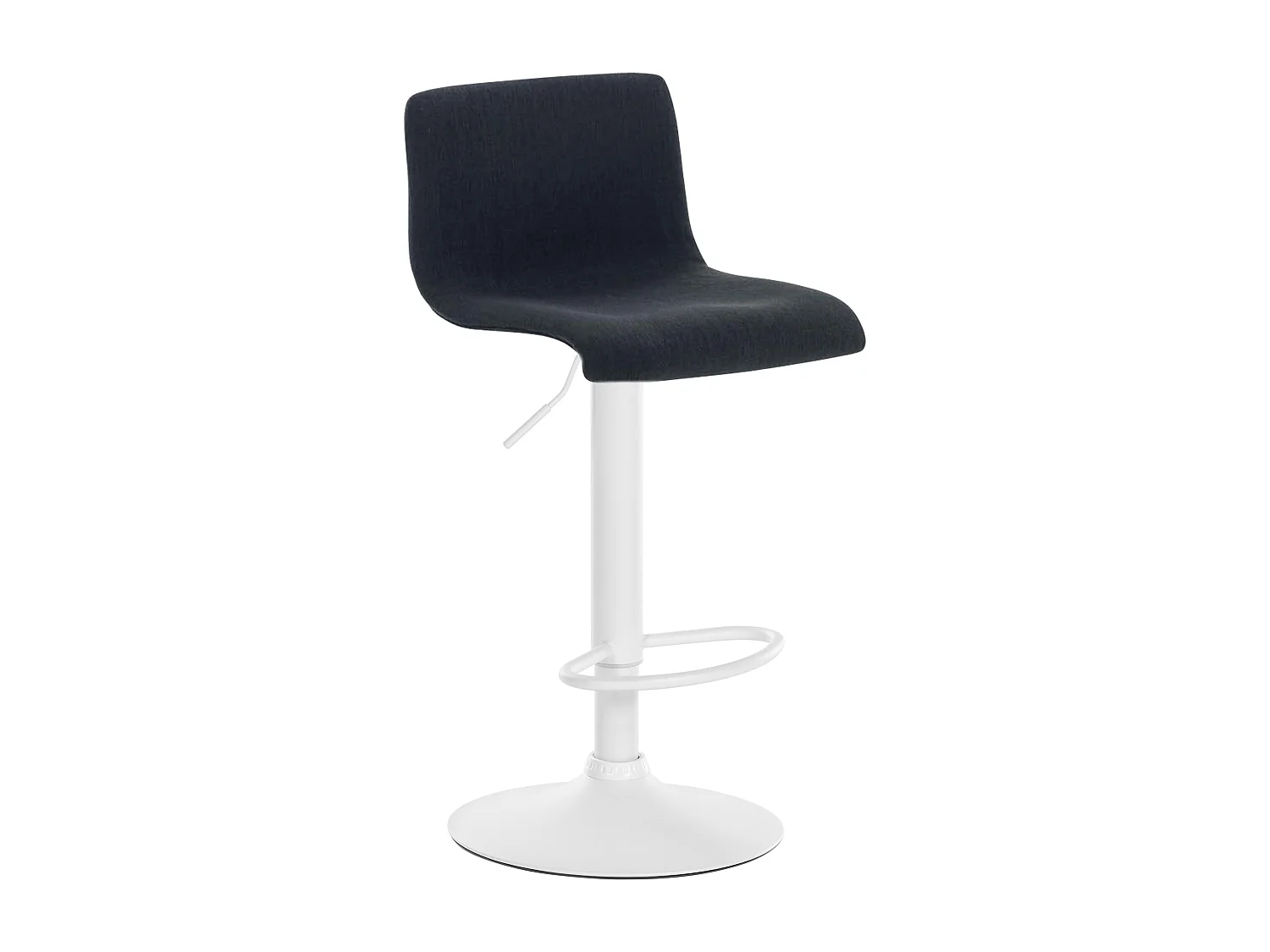 Tabouret de bar - Tissu & Métal blanc mat - Noir - Hover